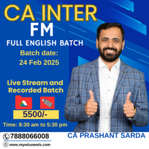 Picture of CA Inter FM Regular Full English Batch By CA Prashant Sarda