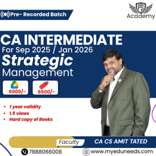 Picture of Paper-6B:  Strategic Management	By CA CS Amit Tated (New Syllabus)