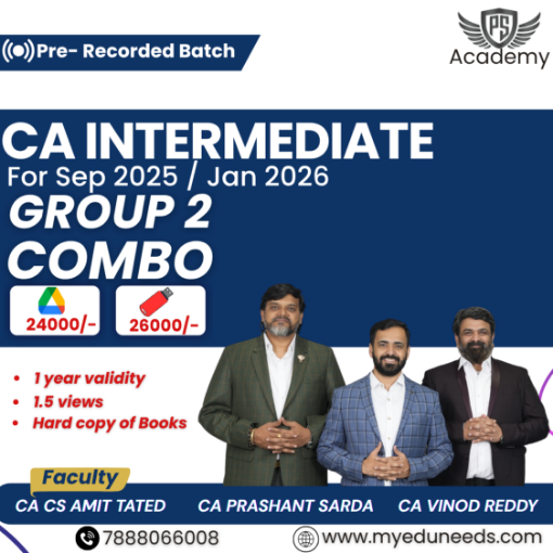 Picture of CA INTERMEDIATE GROUP 2 COMBO COST , AUDIT , FM & SM BY CA Vinod Reddy , CA Amit Tated , CA Prashant Sarda